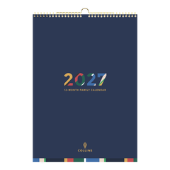 2027 Collins Family Wall Calendar A3 | 5-Column Monthly Home Planner