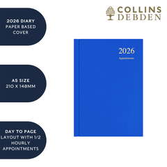 Essential - A5 Day-to-Page Diary with Appointments - 2026 Calendar Year Planner