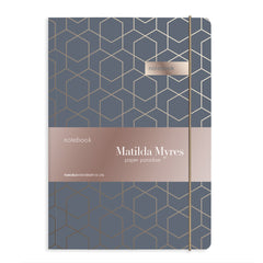 Matilda Myres | A5 Ruled Notebook with Rose Gold Foil