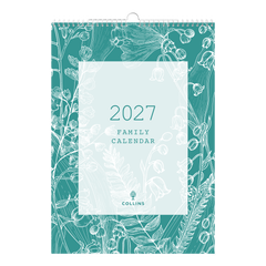 2027 Collins Family Wall Calendar A3 | 5-Column Monthly Home Planner