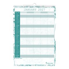 2027 Collins Family Wall Calendar A3 | 5-Column Monthly Home Planner