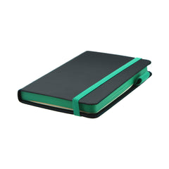 Collins Vauxhall Black Notebook with Contrast Coloured Elastic, Size Pocket